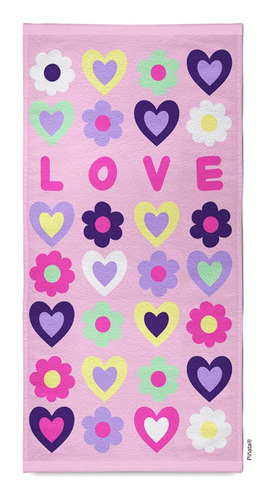 Toallon Infantil Piñata 70x130 - Groovy Love Color Rosa