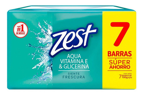 Jabón en Barra Zest Barra Aqua 7 Barras de 100g