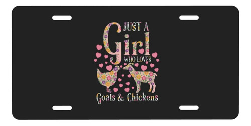 Placa Automovil Decorativa Aluminio Para Girl Who Love Goats
