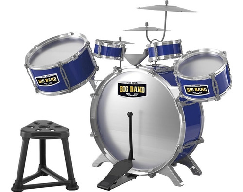 Bateria Infantil Jazz Drum Azul Para Niños En Color Azul