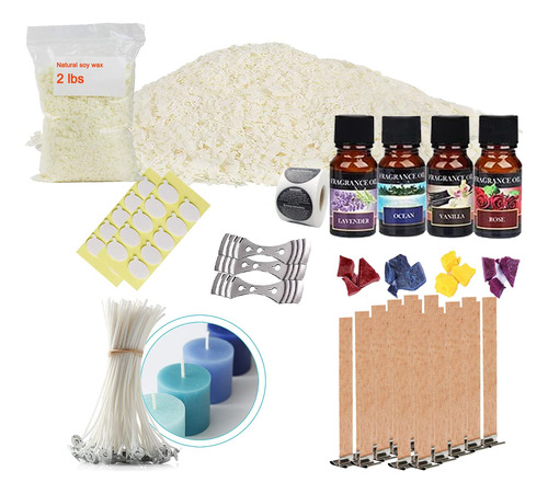 Kit Para Hacer Velas Diy, Cera De Soja Natural De 2 Lb, Mec