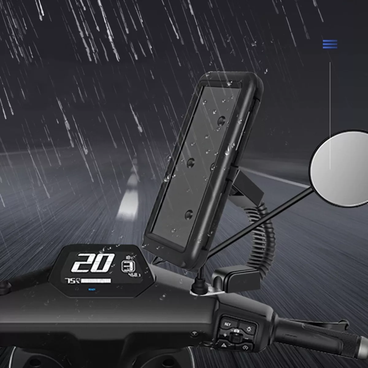 Soporte Celular, Funda Impermeable Moto Rígido Impermeable