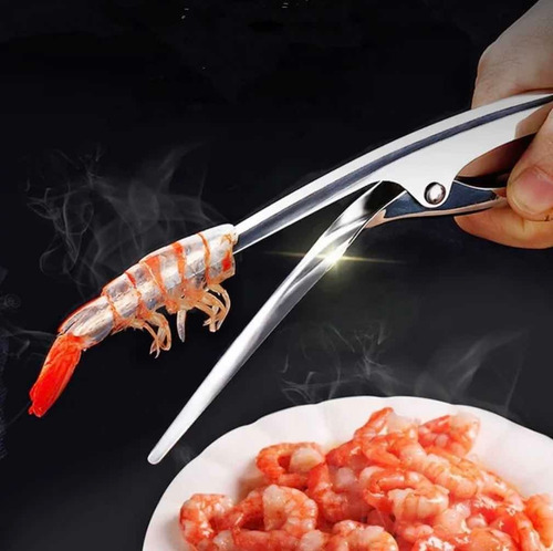 Imagen 3 de 12 de Pinza Para Pelar Camarones De Acero Inoxidable
