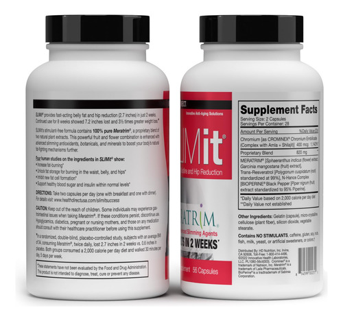 Suplemento Health Direct Slimit Com Meratrim 800 Mg 56 Cápsu