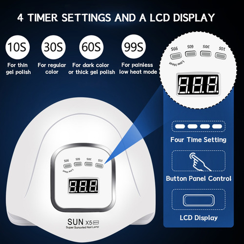 Lámpara De Uñas 120w/45led Secadora Uñas,lámpara Uv Uñas Max