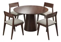 Comprar Juego De Comedor Lori 4 Sillas - Marrón Y Beige