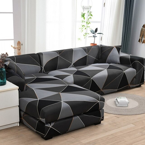 Funda Para Sillon Tipo L 2 Piezas Elastica Diseño Piedra