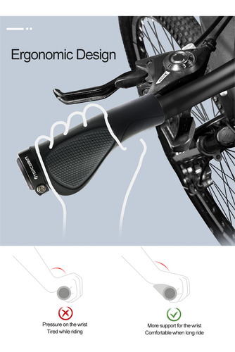 Puños Ergonómicos De Manubrio Topcabin Con Superficie De Aga Gran Área De Confort (negro Y Gris)