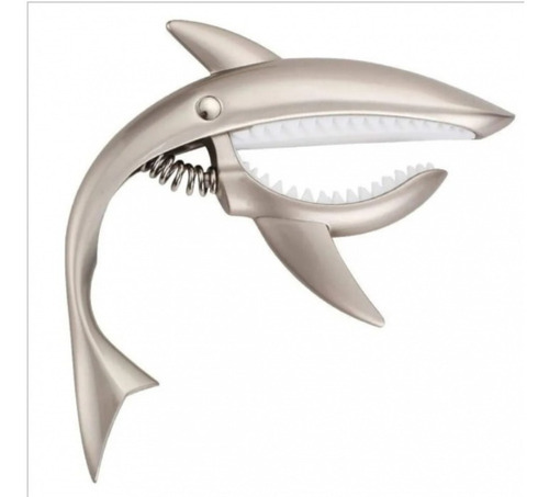 Imagen 1 de 1 de Capotrasto Para Guitarra Figura Tiburon Gris