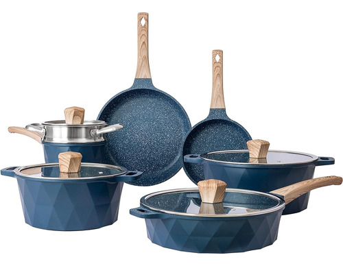Country Kitchen Antistick Induction Cookware Sets - 11 Pieza