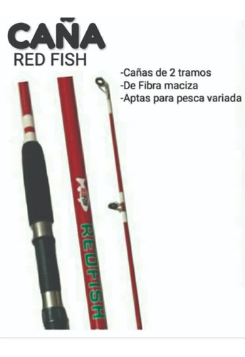 Caña Pesca Fibra De Vidrio Maciza 270 Roja