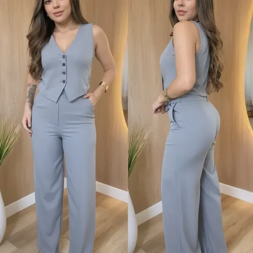Conjunto Feminino Social Colete E Calça