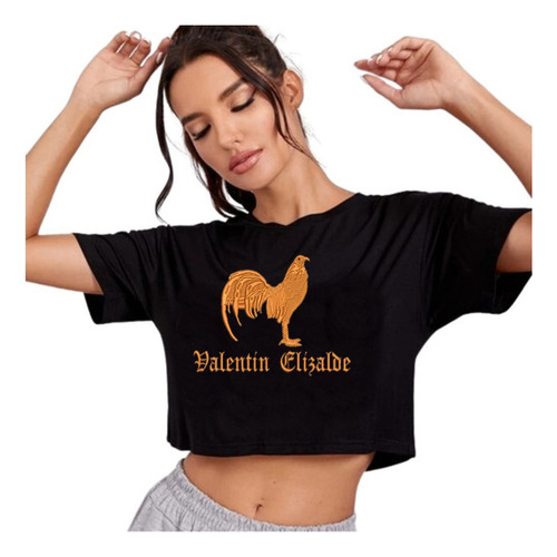 Crop Top Playera Bordada Valentín Elizalde