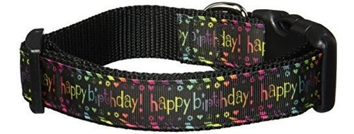 Mirage Pet Productos Feliz Cumpleaños Nylon Perro Collar, Me