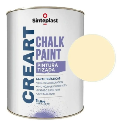 Pintura A La Tiza Creart Chalk Sinteplast X 1 L / Camino 1 Color Crema