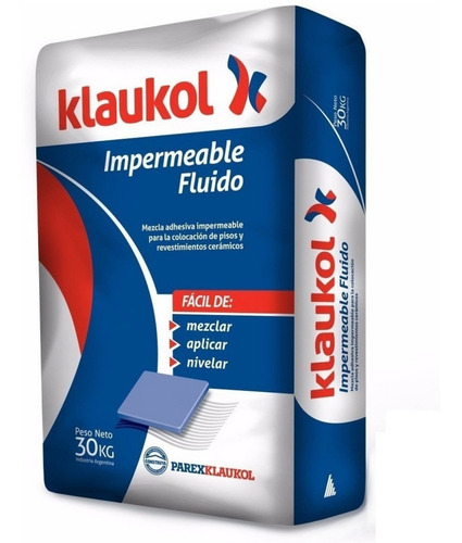 Imagen 1 de 2 de Pegamento Adhesivo Klaukol Impermeable Fluido X 30 Kg -