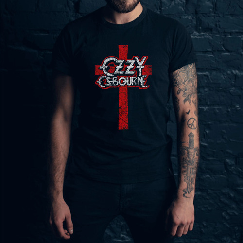 Remera Ozzy Osbourne Cruz Logo Rock Metal 100% Algodón
