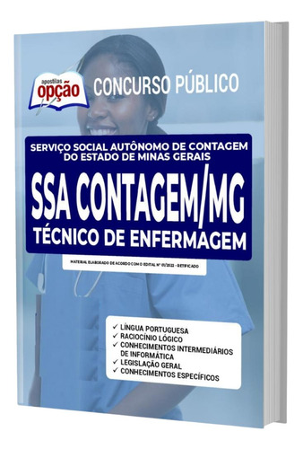 Apostila Concurso Ssa-contagem-mg 2022 - Técnico De Enfermagem, De Professores Especializados.