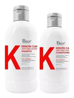Shampoo Post Alisado + Acondicionador Baor K Keratin Care