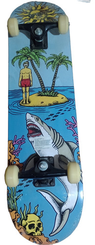 Skate Semiprofesional Beige Tiburon Beach Beige Negro