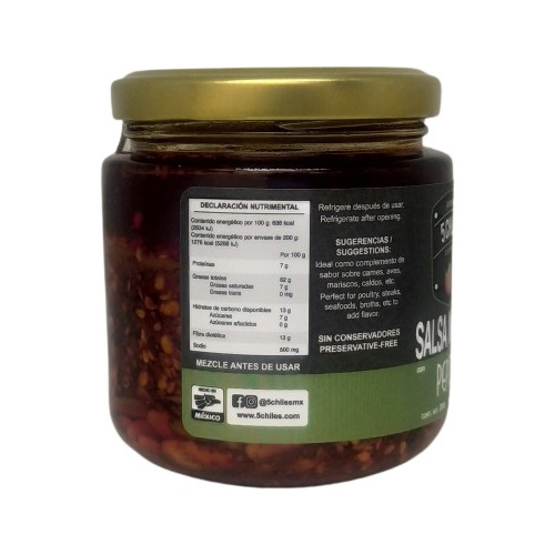 Salsa Macha Artesanal Gourmet Con Pepita 5 Chiles