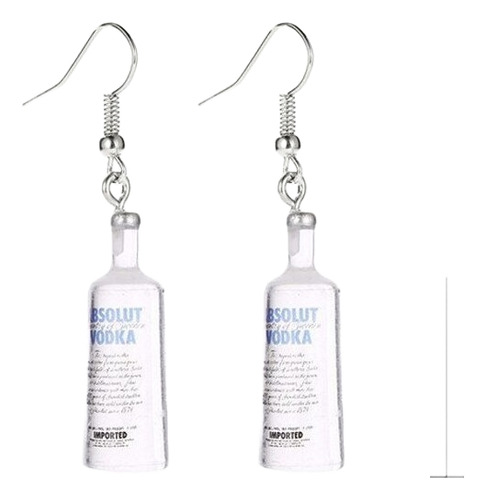 Aretes Botella Absolut Vodka Moda Kawaii Miniatura Mod.j409