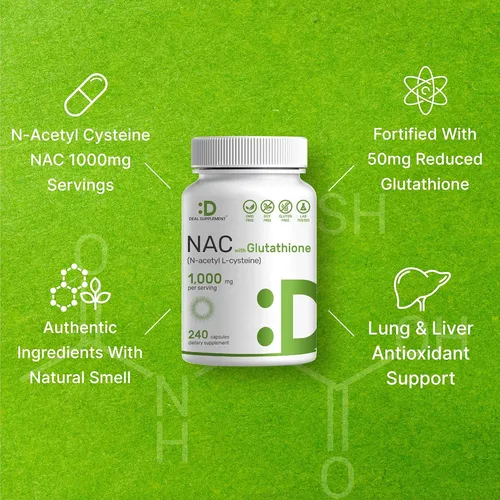Nac N-acetil-cisteina Glutation Detox Max Pureza 1000mg 240u