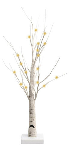 Árbol De Abedul Iluminado Alimentado Por Batería, 24 Led, Pa