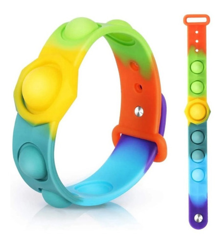 Pulseras Pop It Fidget Toy Juego Anti Estrés Multicolor Niño