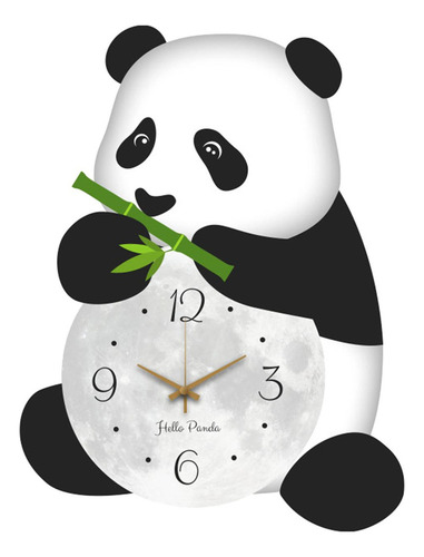 Relógio De Parede Com Design De Panda, Lindo, Grande,