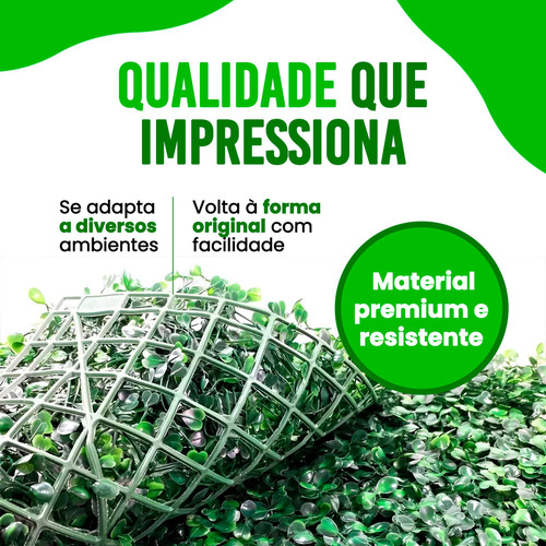 Kit 08 Placas De Parede Verde Folhagem Sintético Artificial Para Jardim Vertical Muro De Plantas Buchinhos Painel Cheios Inglês 40x60cm Grama Decoração Casa Comércio Área Interna e externa floresta ur