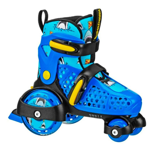 Patines Roller Derby Boys Fun Roll Ajustable Azules C/ Pizza
