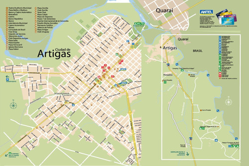Mapa De La Ciudad De Artigas Y Ruta 30 - Lámina 45x30 Cm.