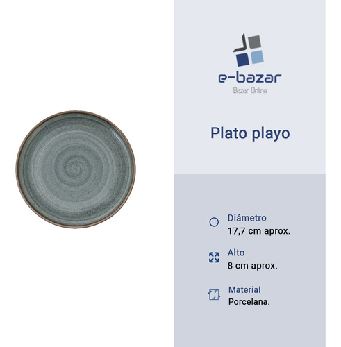 Set X 12 Plato Postre Coupe Corona Artisan 17,7 Cm