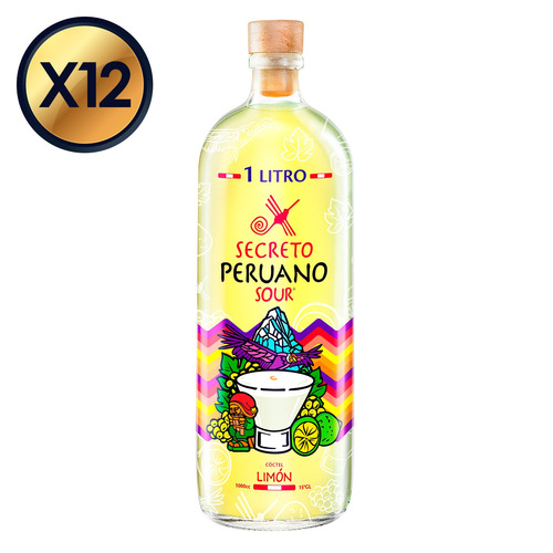 Secreto Peruano Sour Limon Litro 1000cc - Pack 12 Botellas