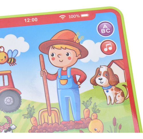 Tableta De Aprendizaje Para Niños, Patrón De Dibujos Animado