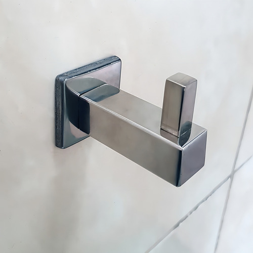 Gancho Cabide Multiuso Roupa Toalheiro Aço Inox Porta Toalha Cor Cinza