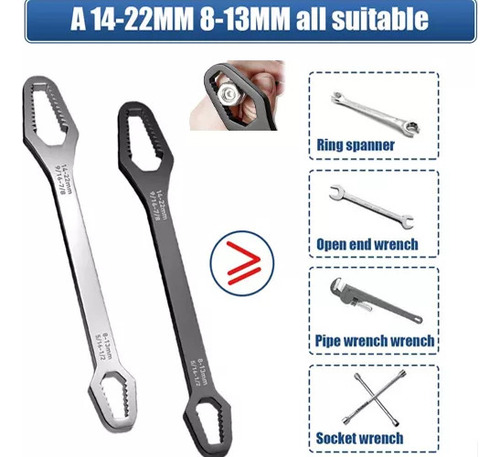 Chave Boca Fixa Aço Universal 8 A 22mm 9/16 7/8 5/16 1/2