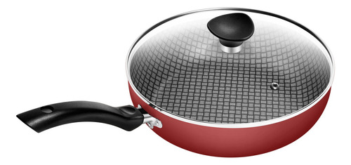 Frigideira Funda Quadrada N°24 Patolux Antiaderente Vermelha Cor Vermelho