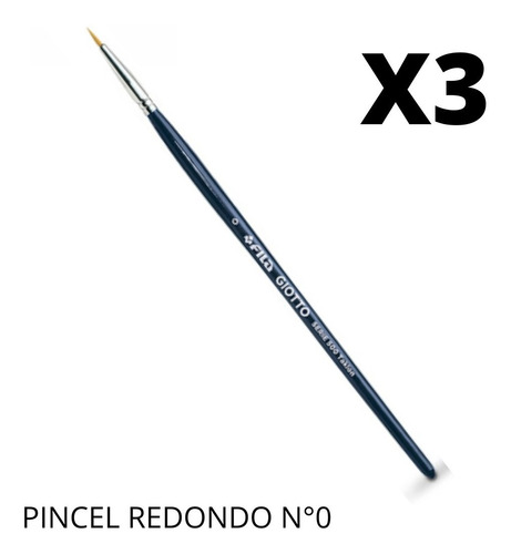 Pinceles Giotto Redondo Sintetico S 500 Taklon N° 0 X3u