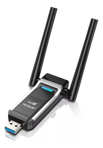 Adaptador Wifi 6 Edup Antena Wireless Preto