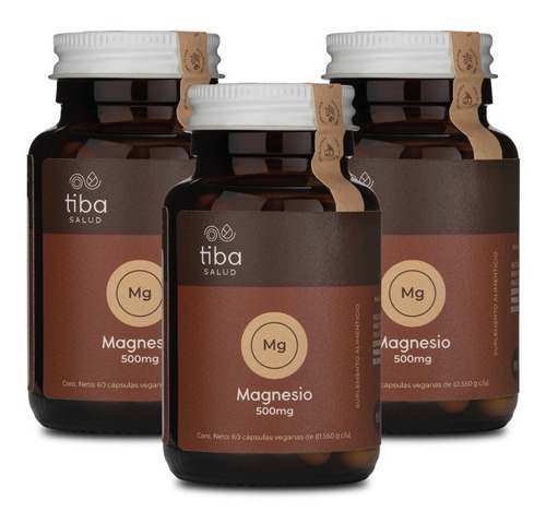 Triple Pack Magnesio 180 Cápsulas | Tiba Salud Sabor Natural