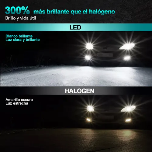 1par - H3 Focos Bombilla Led Antiniebla Blanco 6000k