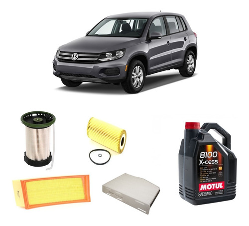 Kit 4 Filtros Wega Tiguan Tdi Y Motul 8100 5w40 X5