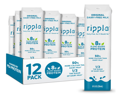 Ripple Leche No Lactea, Original | Leche Vegana Con 0.28 oz