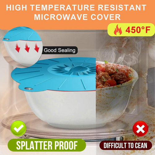 Tapas Reutilizables Herméticas De Silicona Flexible 5 Pzas