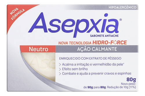 Sabonete Barra Neutro Asepxia Caixa 80g