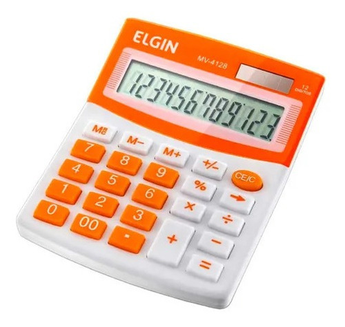 Calculadora De Mesa 12 Dígitos Laranja Mv4128 Elgin