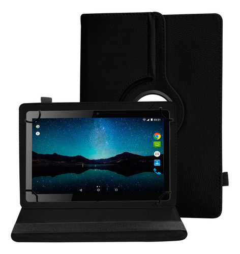 Case Para Tablet Multilaser M10 M10a 10 Polegadas Giratória Cor Preta