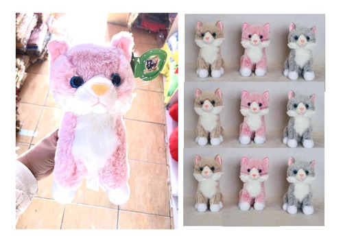 Peluche Gato 25 Cms Realista 3 Colores Disponibles Hermosos!